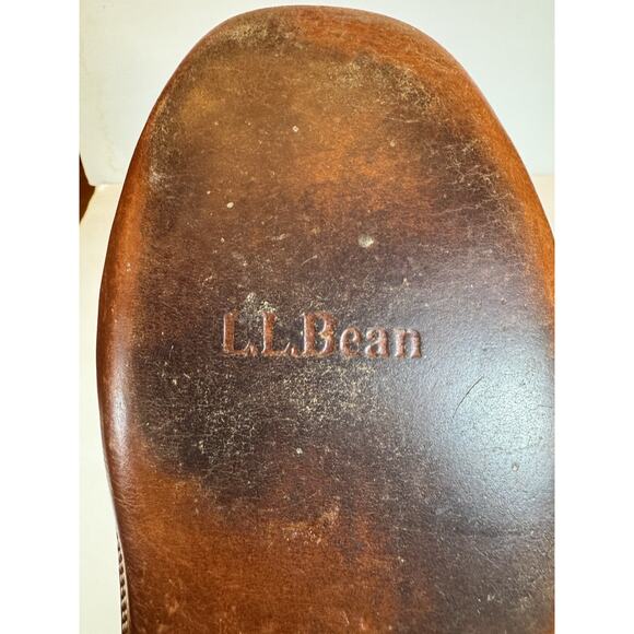 Size 11 LL Bean Bison Slippers Double Sole Leather Lined - Picture 9 of 11